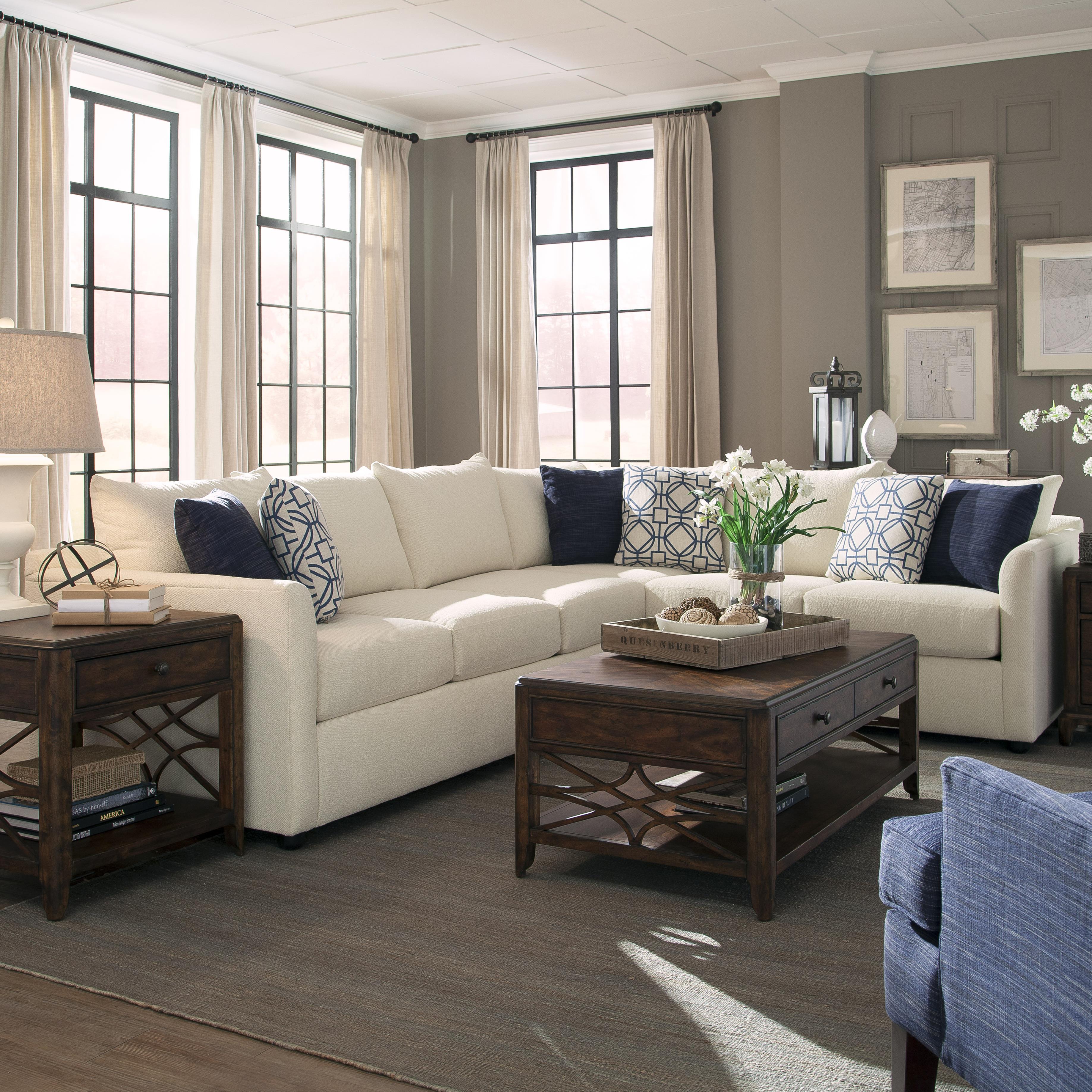 KFI Atlanta K27800L S+R CNRSCuriousPearl Transitional Sectional Sofa